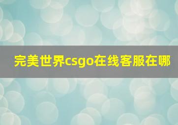 完美世界csgo在线客服在哪