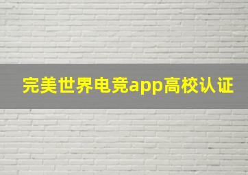 完美世界电竞app高校认证