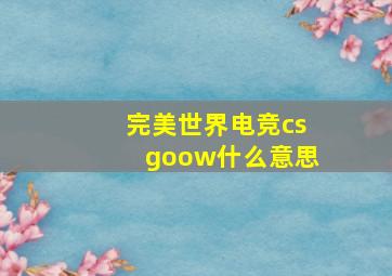 完美世界电竞csgoow什么意思