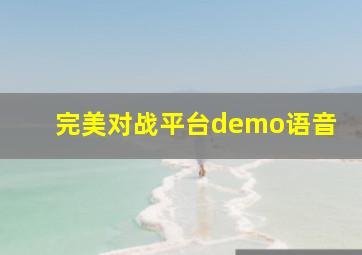 完美对战平台demo语音