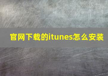 官网下载的itunes怎么安装