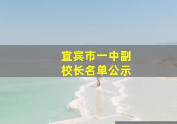 宜宾市一中副校长名单公示