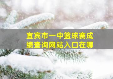 宜宾市一中篮球赛成绩查询网站入口在哪