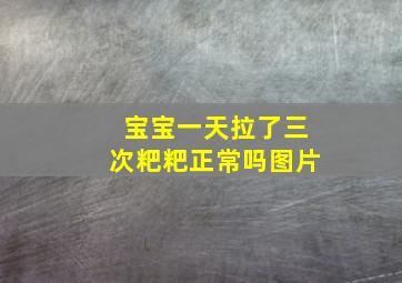 宝宝一天拉了三次粑粑正常吗图片