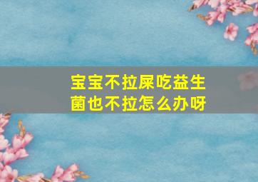 宝宝不拉屎吃益生菌也不拉怎么办呀