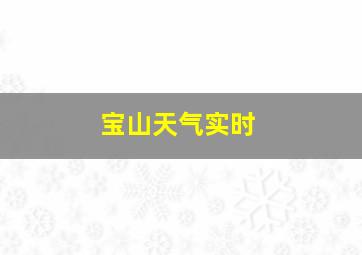 宝山天气实时