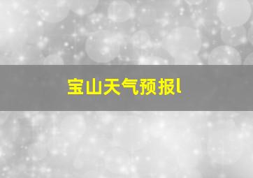 宝山天气预报l