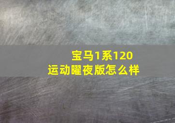 宝马1系120运动曜夜版怎么样