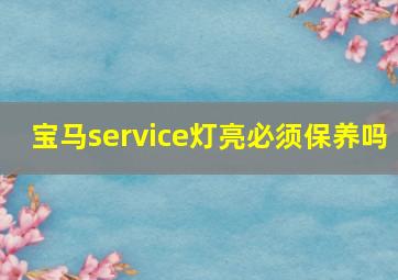 宝马service灯亮必须保养吗