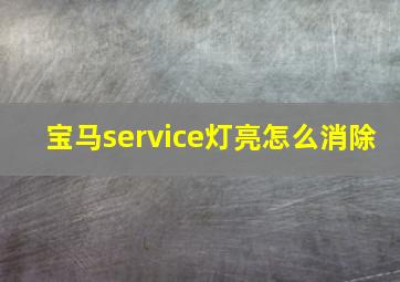 宝马service灯亮怎么消除