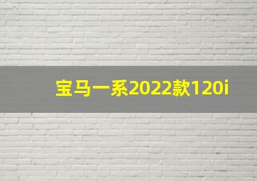 宝马一系2022款120i