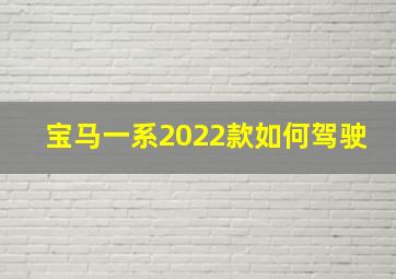 宝马一系2022款如何驾驶