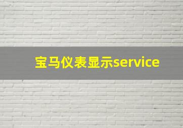 宝马仪表显示service