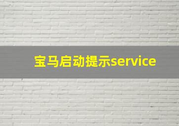 宝马启动提示service