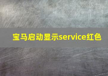 宝马启动显示service红色