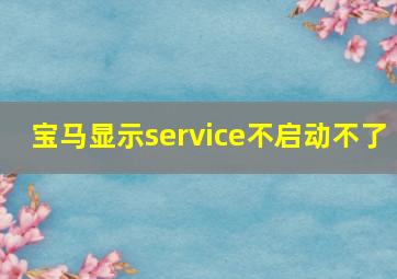 宝马显示service不启动不了