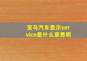 宝马汽车显示service是什么意思啊