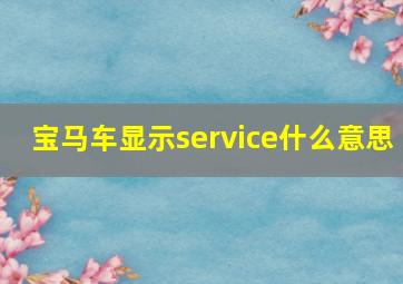 宝马车显示service什么意思