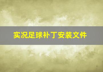 实况足球补丁安装文件