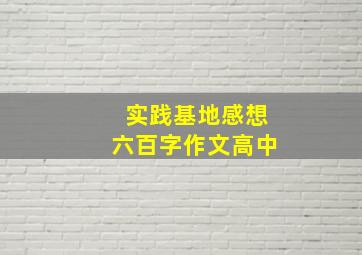 实践基地感想六百字作文高中