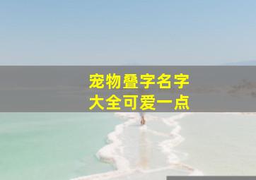 宠物叠字名字大全可爱一点