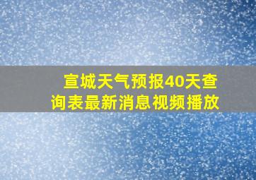 宣城天气预报40天查询表最新消息视频播放