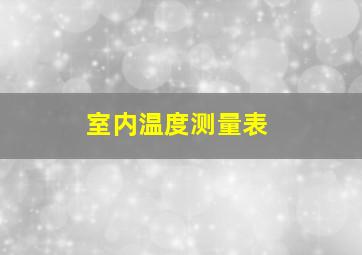 室内温度测量表