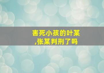 害死小孩的叶某,张某判刑了吗