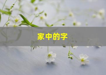 家中的字