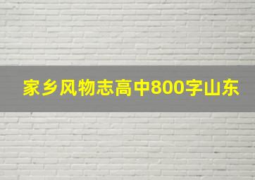 家乡风物志高中800字山东