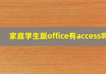 家庭学生版office有access吗