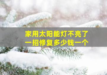 家用太阳能灯不亮了一招修复多少钱一个