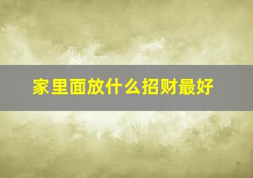 家里面放什么招财最好