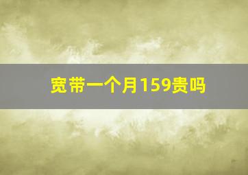 宽带一个月159贵吗