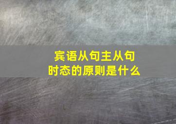 宾语从句主从句时态的原则是什么