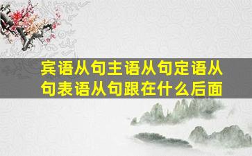 宾语从句主语从句定语从句表语从句跟在什么后面