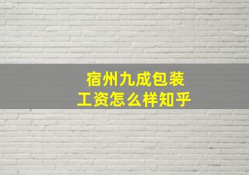 宿州九成包装工资怎么样知乎