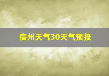 宿州天气30天气预报