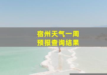 宿州天气一周预报查询结果