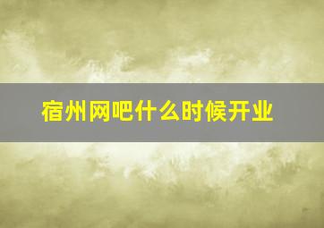 宿州网吧什么时候开业