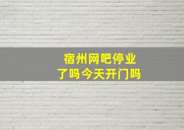 宿州网吧停业了吗今天开门吗