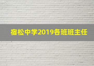 宿松中学2019各班班主任