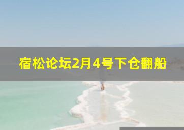 宿松论坛2月4号下仓翻船