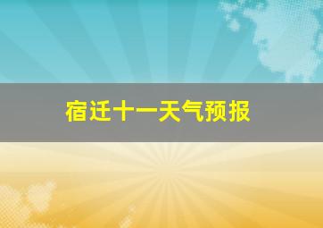 宿迁十一天气预报