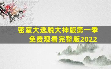 密室大逃脱大神版第一季免费观看完整版2022