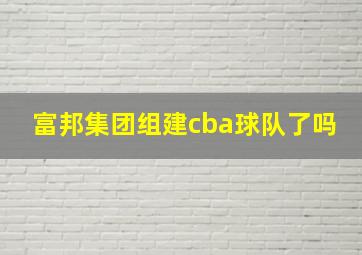 富邦集团组建cba球队了吗