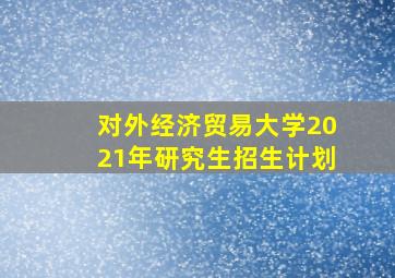 对外经济贸易大学2021年研究生招生计划