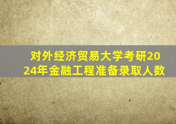 对外经济贸易大学考研2024年金融工程准备录取人数