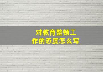 对教育整顿工作的态度怎么写