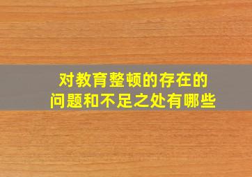 对教育整顿的存在的问题和不足之处有哪些